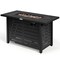 42 Inch Brown Rectangular Portable LP Gas Propane Fire Pit Table 60000 BTU Steel with Waterproof Cover for Patio Backyard Garden